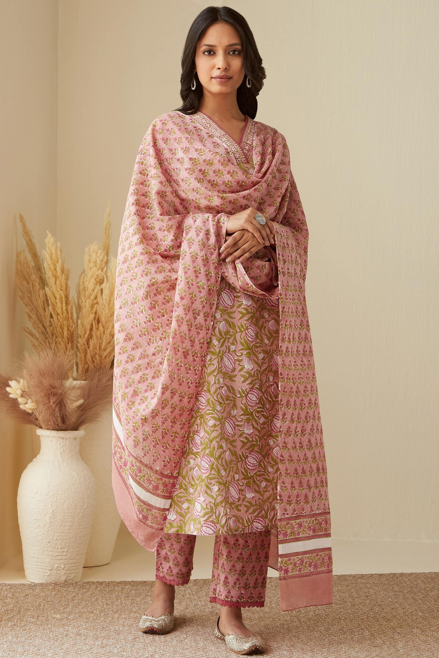 Gauhar Layla Pink Sanganeri Kurta