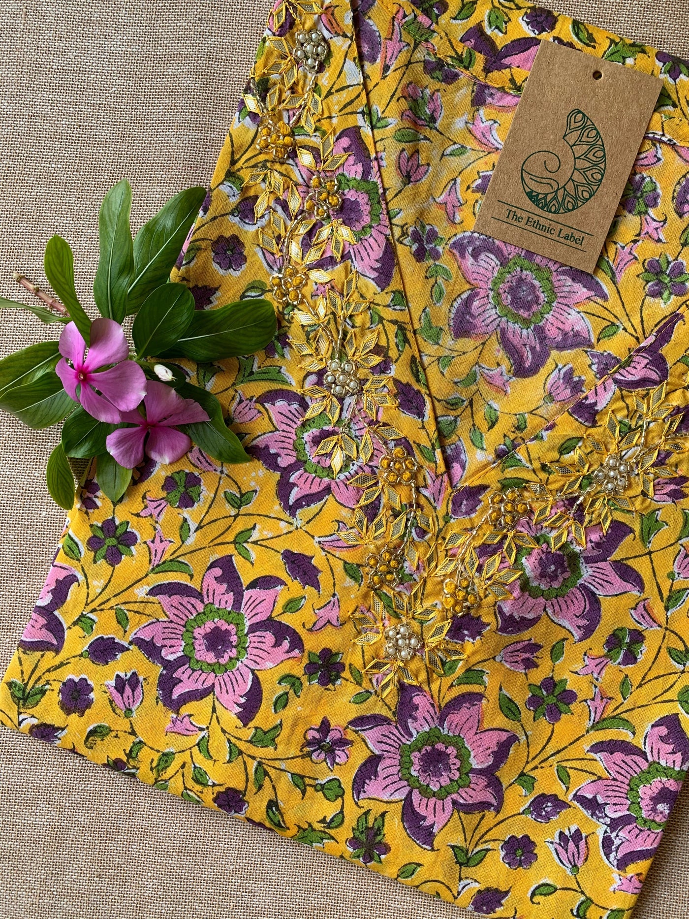 "Sanshi" Hand Work Embellished Cotton kurta