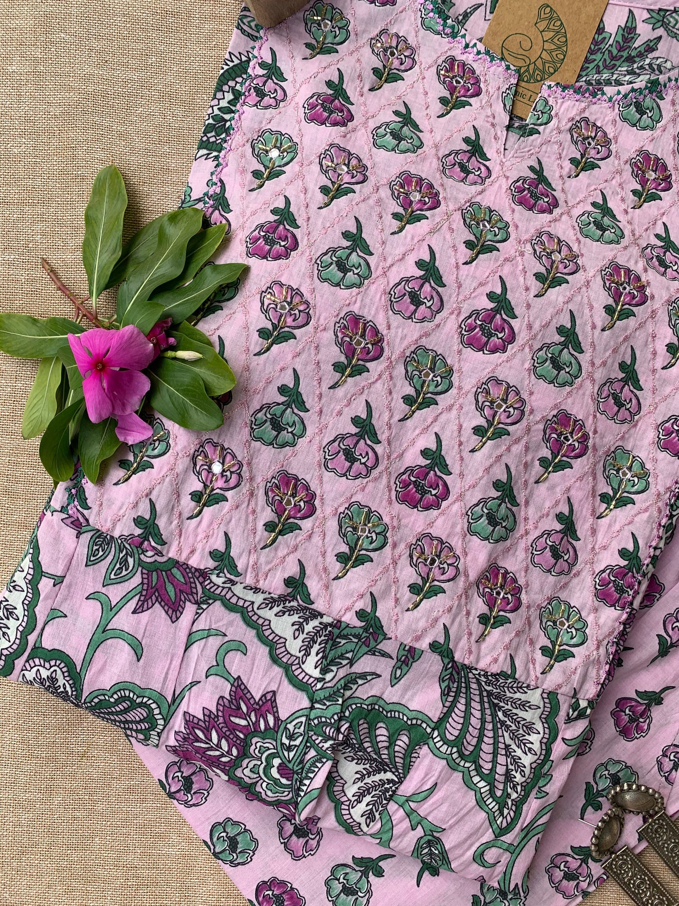 "Indu" Cotton Kurta with Pants (2pc)