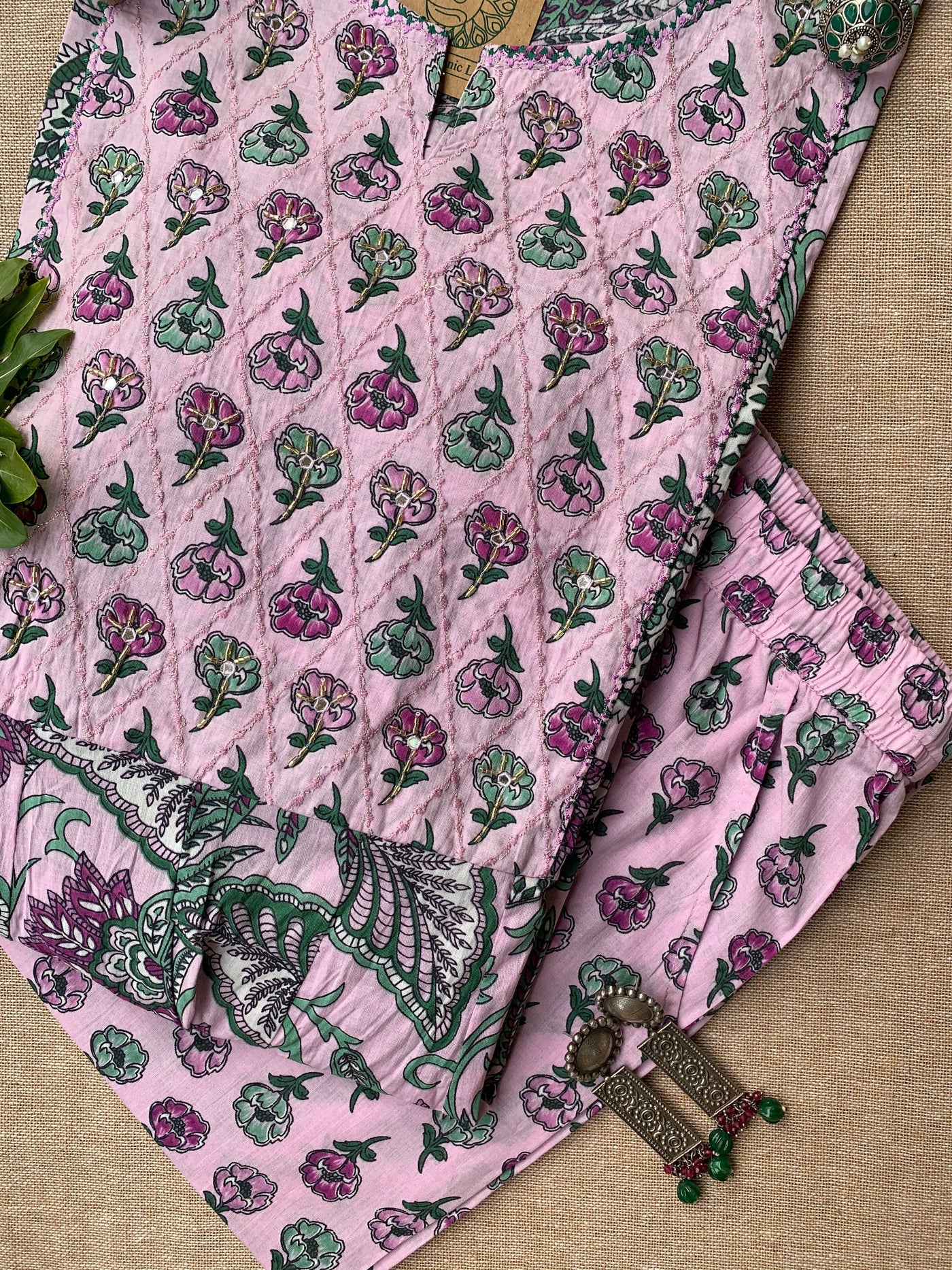 "Indu" Cotton Kurta with Pants (2pc)