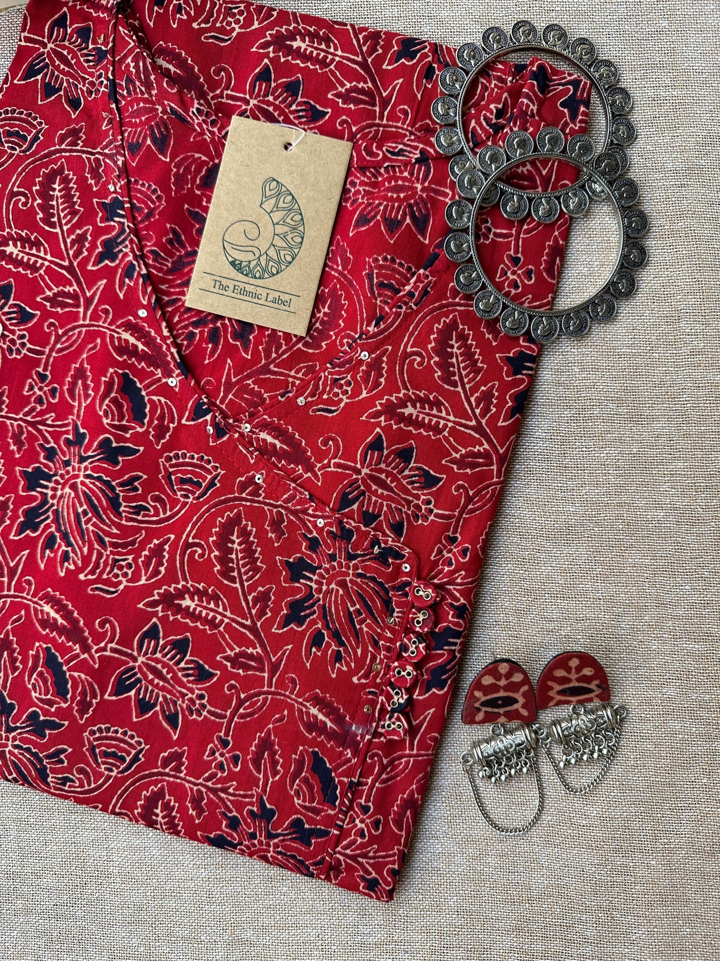 "Rakhi" Angrakha Jaal cotton Kurta