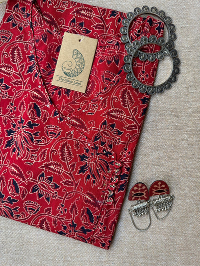 "Rakhi" Angrakha Jaal cotton Kurta