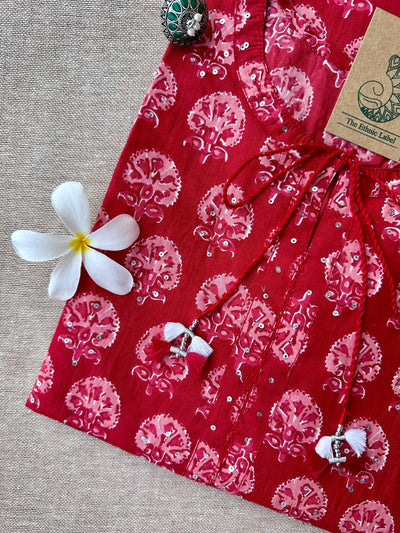 "Veena" Hand Block Printed Cotton kurta