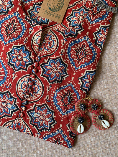 "Naaz" Ajrakh Hand Block Pritned Cotton Kurta