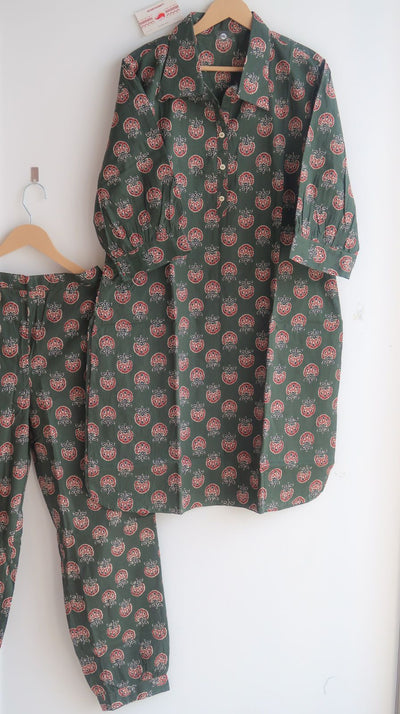 Verde Mocha Office/Regular Wear Suit Set