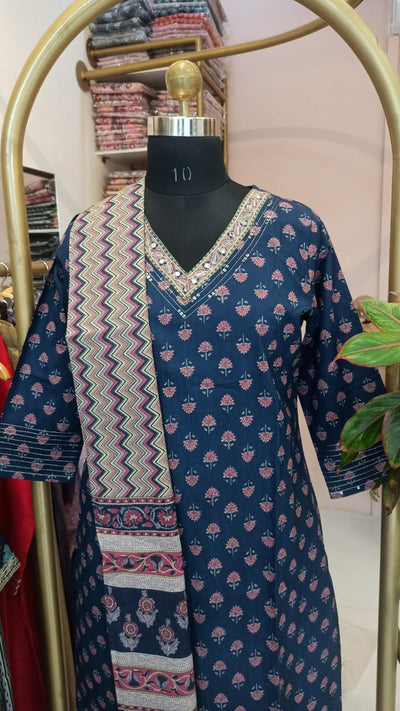 "Shivika" Cotton Kurta Set(3pc)
